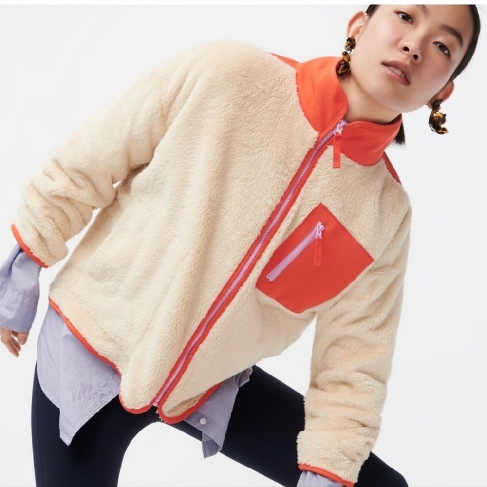 NWT J Crew Sherpa Jacket Sz Large $128